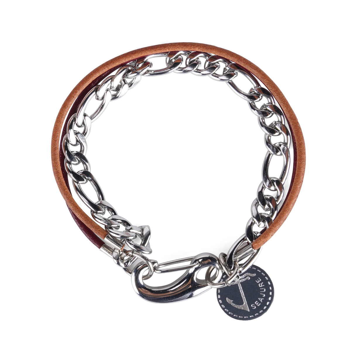 Pulseira Náutica em Pele e Aço Guam (2)