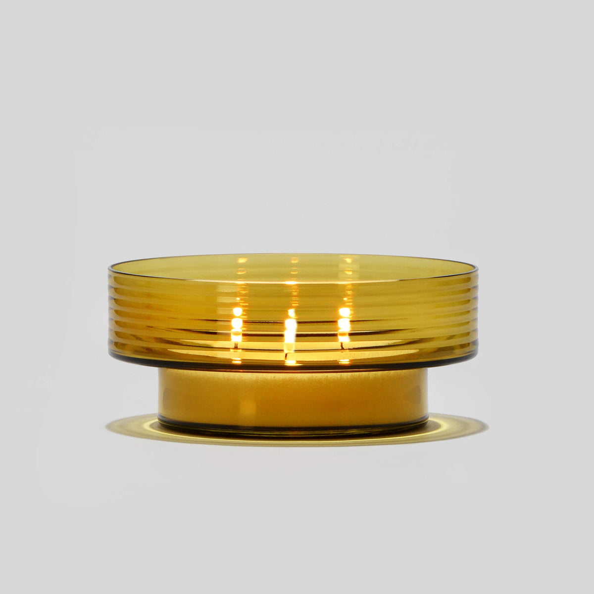 Conjunto de 3 castiçais de vidro soprado Glow Together mostarda (8)