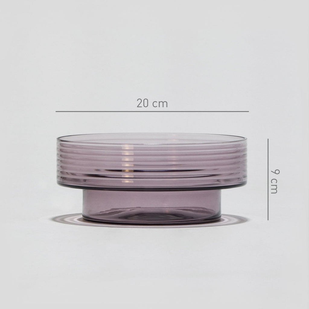 Portavelas de Vidrio Soplado Glow Together | Grande Violeta Noche