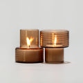 Lot de 2 Bougeoirs en Verre Soufflé Glow Together | Mocha Mousse