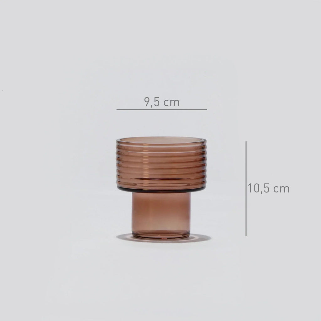 Conjunto de 3 castiçais de vidro soprado Glow Together mocha mousse (6)