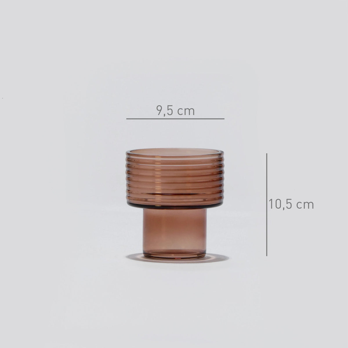 Conjunto de 2 Castiçais de Vidro Soprado Glow Together | Mocha Mousse