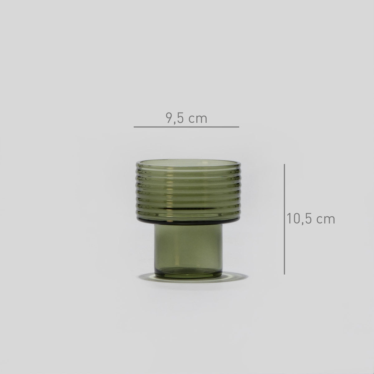 Conjunto de 2 castiçais de vidro soprado Glow Together verde fumado (3)