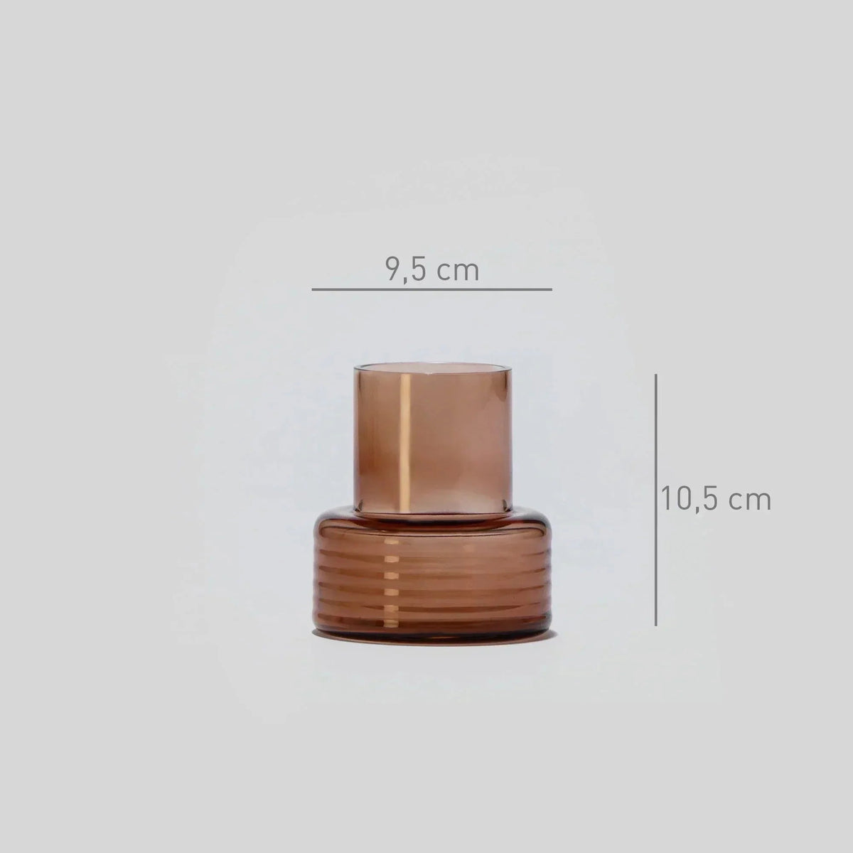Conjunto de 3 castiçais de vidro soprado Glow Together mocha mousse (5)
