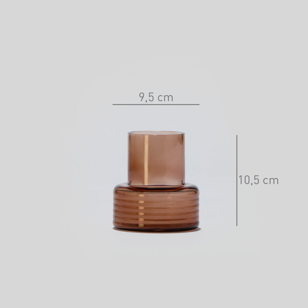 Lot de 2 Bougeoirs en Verre Soufflé Glow Together | Mocha Mousse