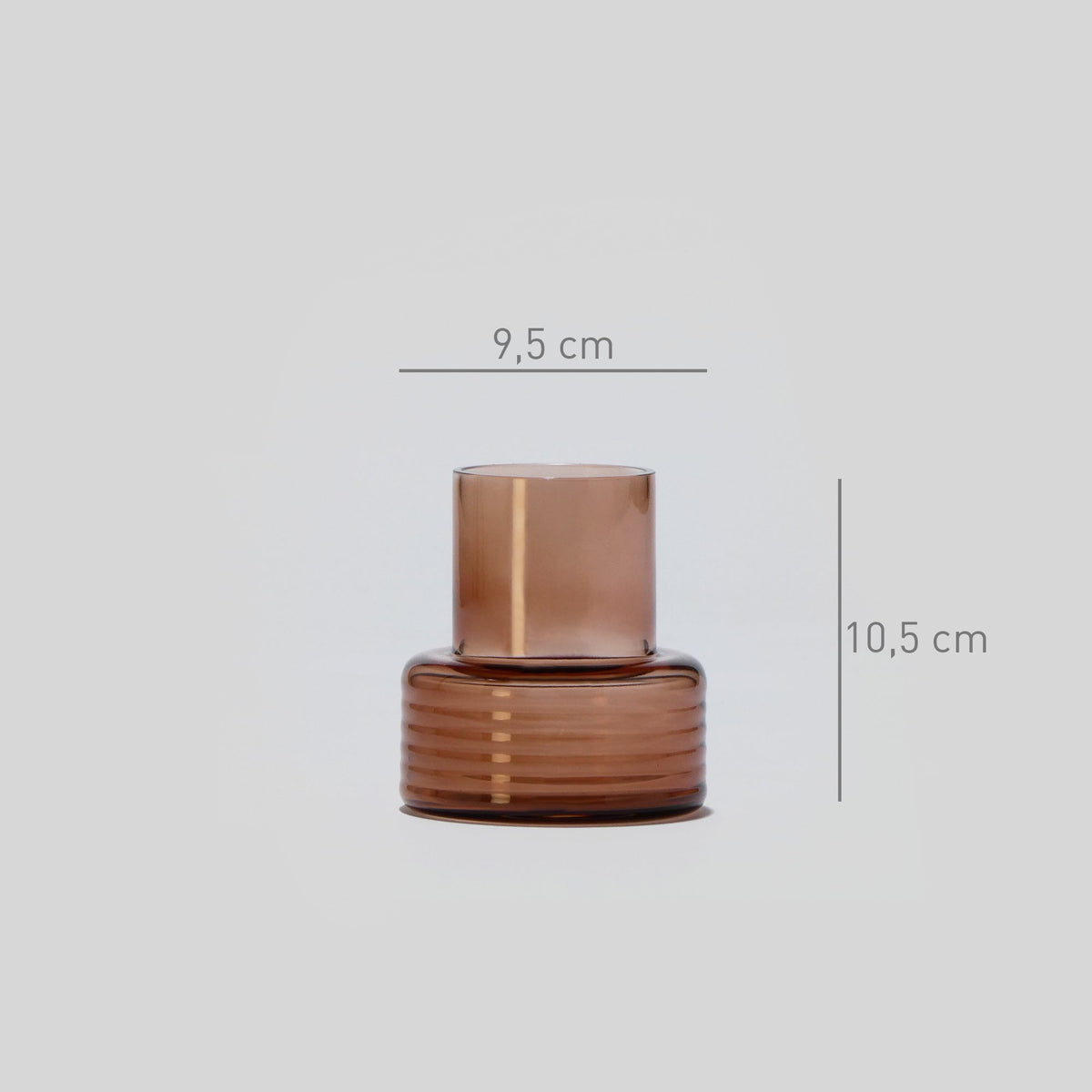 Conjunto de 2 Castiçais de Vidro Soprado Glow Together | Mocha Mousse