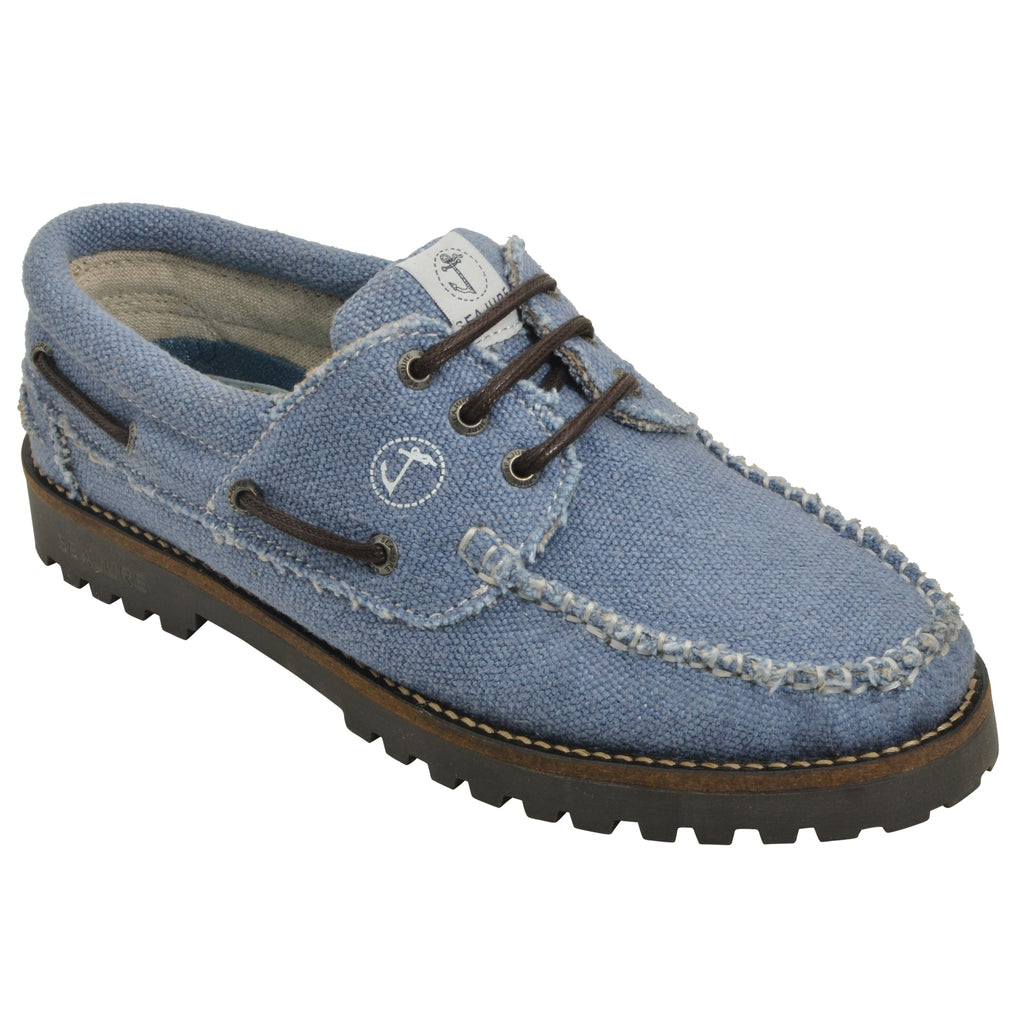 Chaussures Bateau Véganes en Chanvre Homme | Pampelonne Bleu Jean