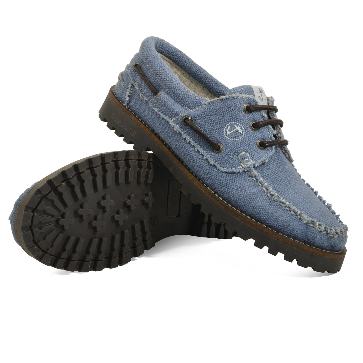 Sapatos de Vela Veganos em Cânhamo de Homem | Pampelonne Azul-Ganga