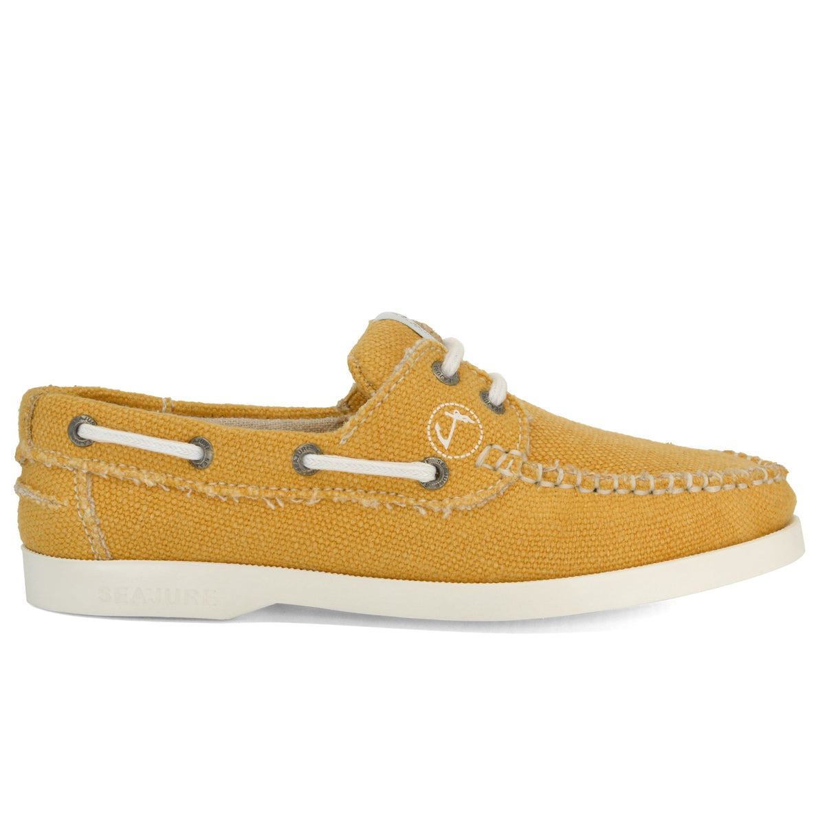 Sapatos de Vela Veganos em Cânhamo Saharun Mostarda, feitos à mão em Portugal