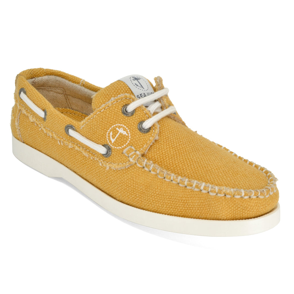 Sapatos de Vela Veganos em Cânhamo Saharun Mostarda (3)