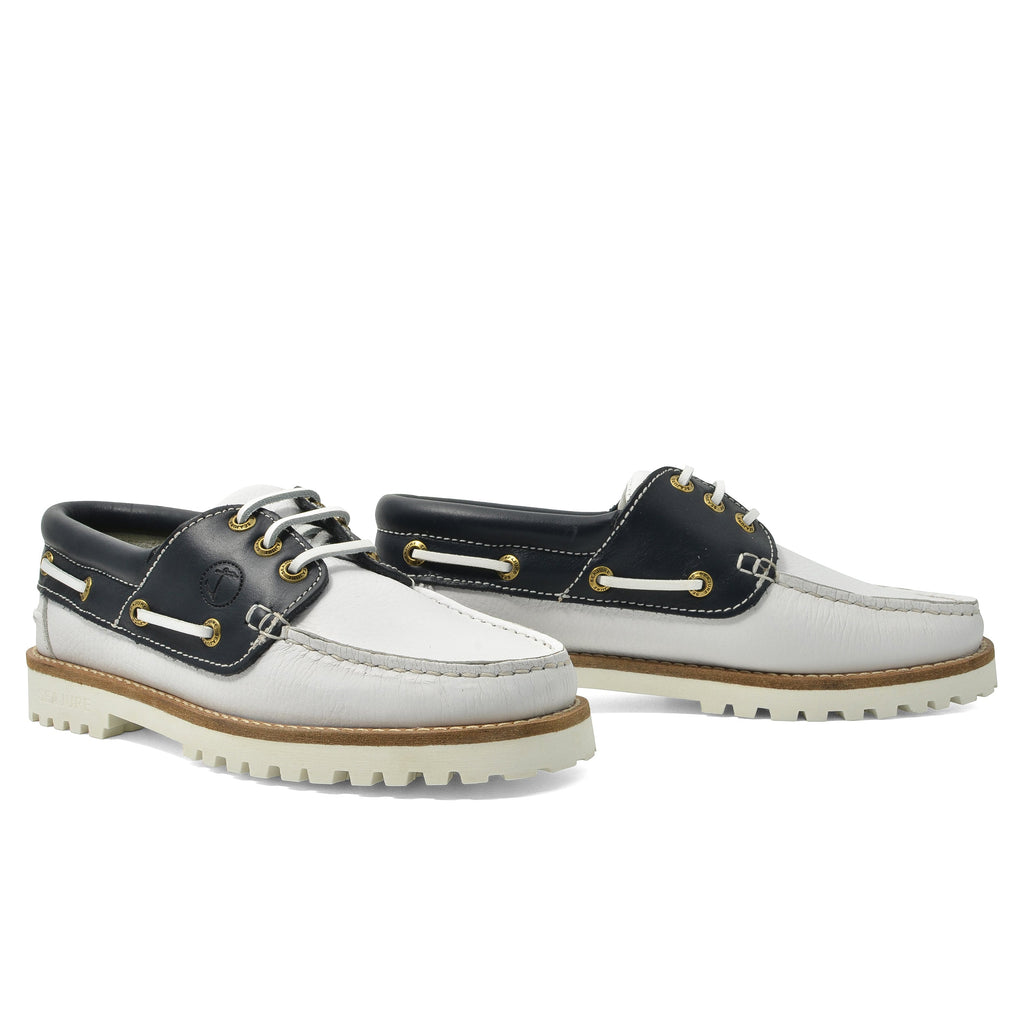 Sapatos de Vela de Mulher Zagare Branco e Azul-Marinho (2)