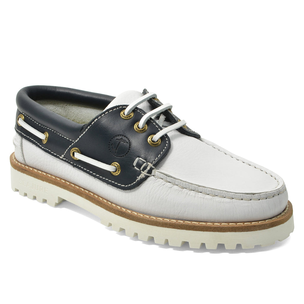 Sapatos de Vela de Mulher Zagare Branco e Azul-Marinho (3)