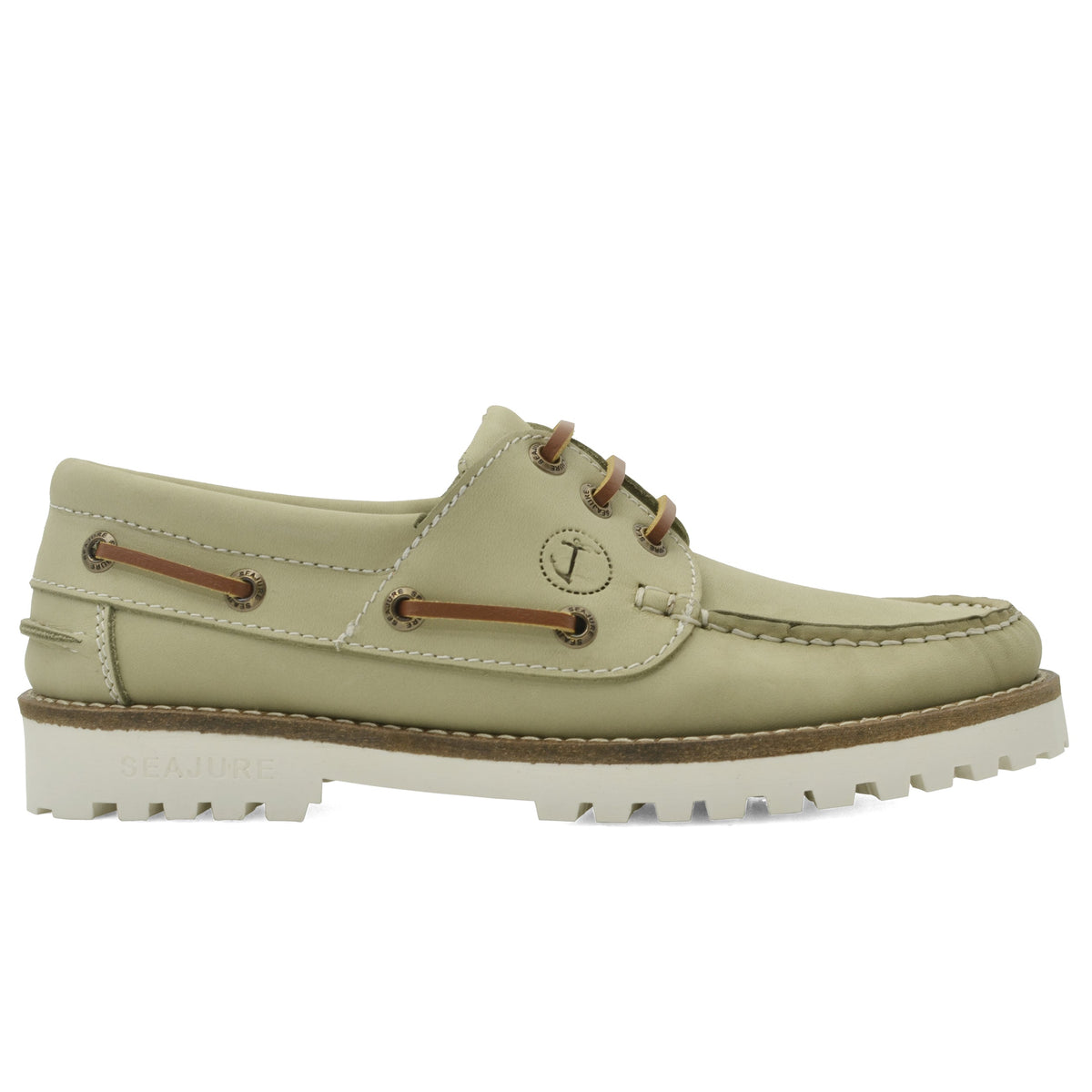 Sapatos de Vela de Mulher Kvalvika Verde-Sálvia, feitos à mão em Portugal