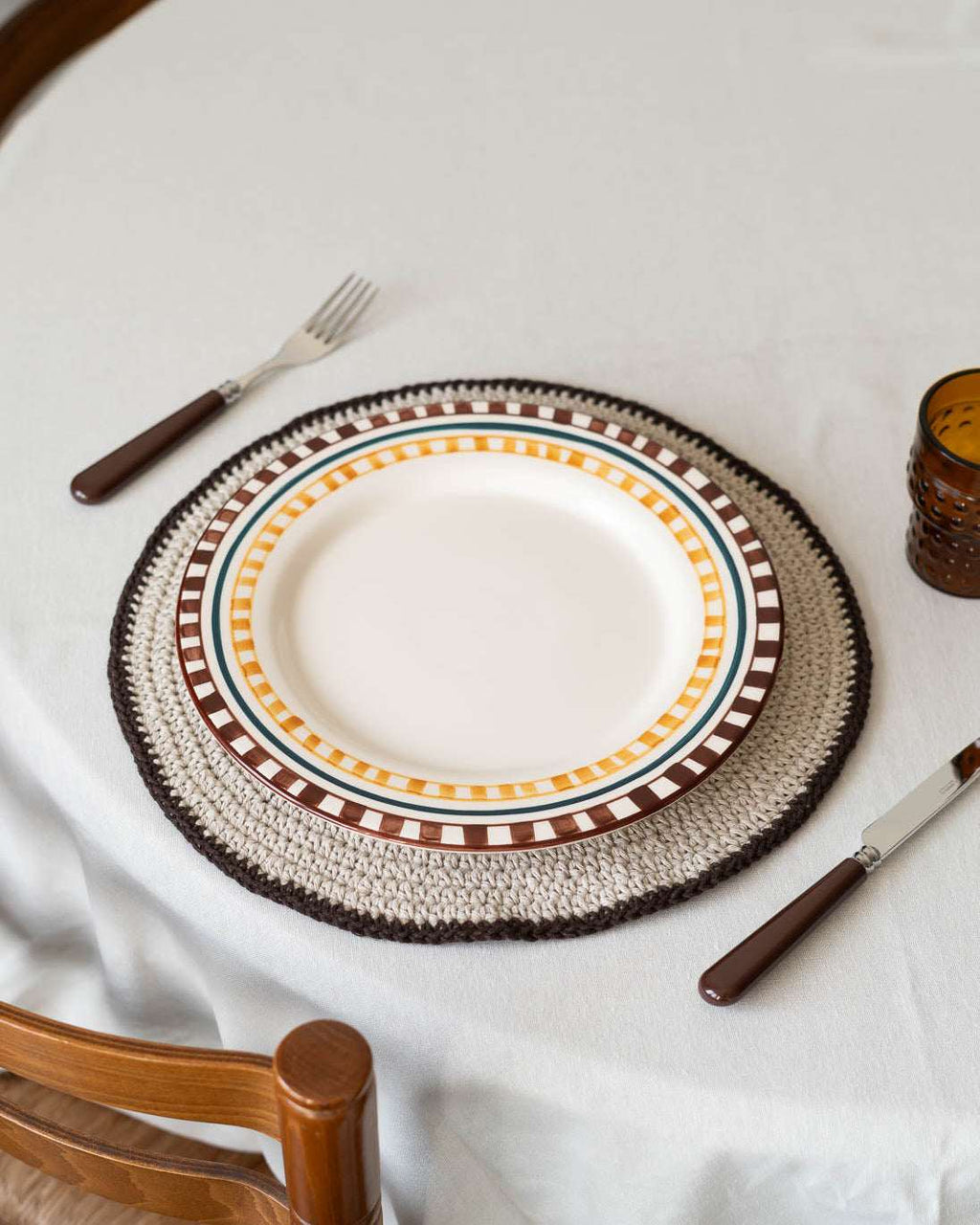 Set de 4 Platos Llanos Pintados a Mano | Charlotte
