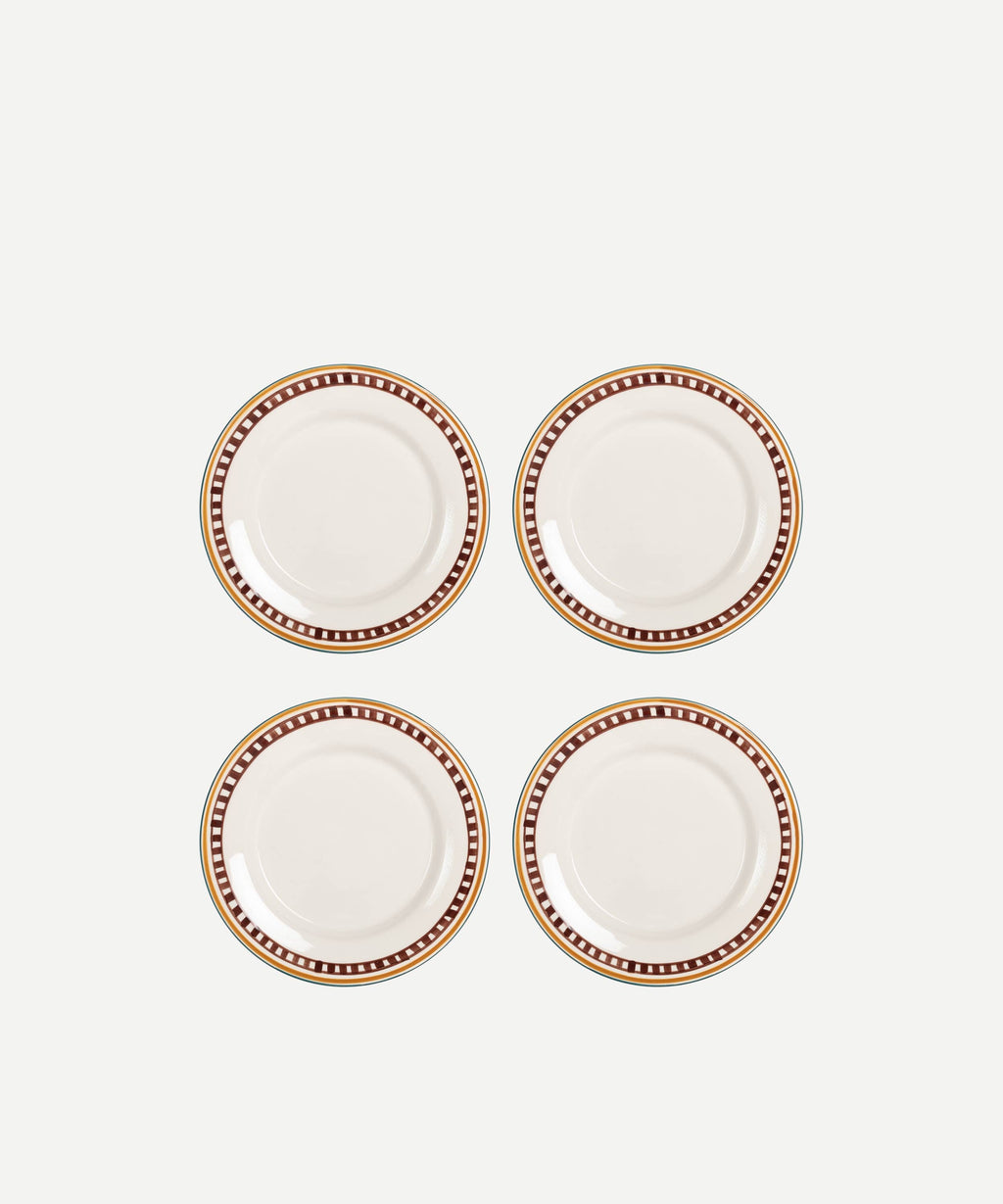 Conjunto de 4 Pratos de Sobremesa Pintados à Mão | Ray