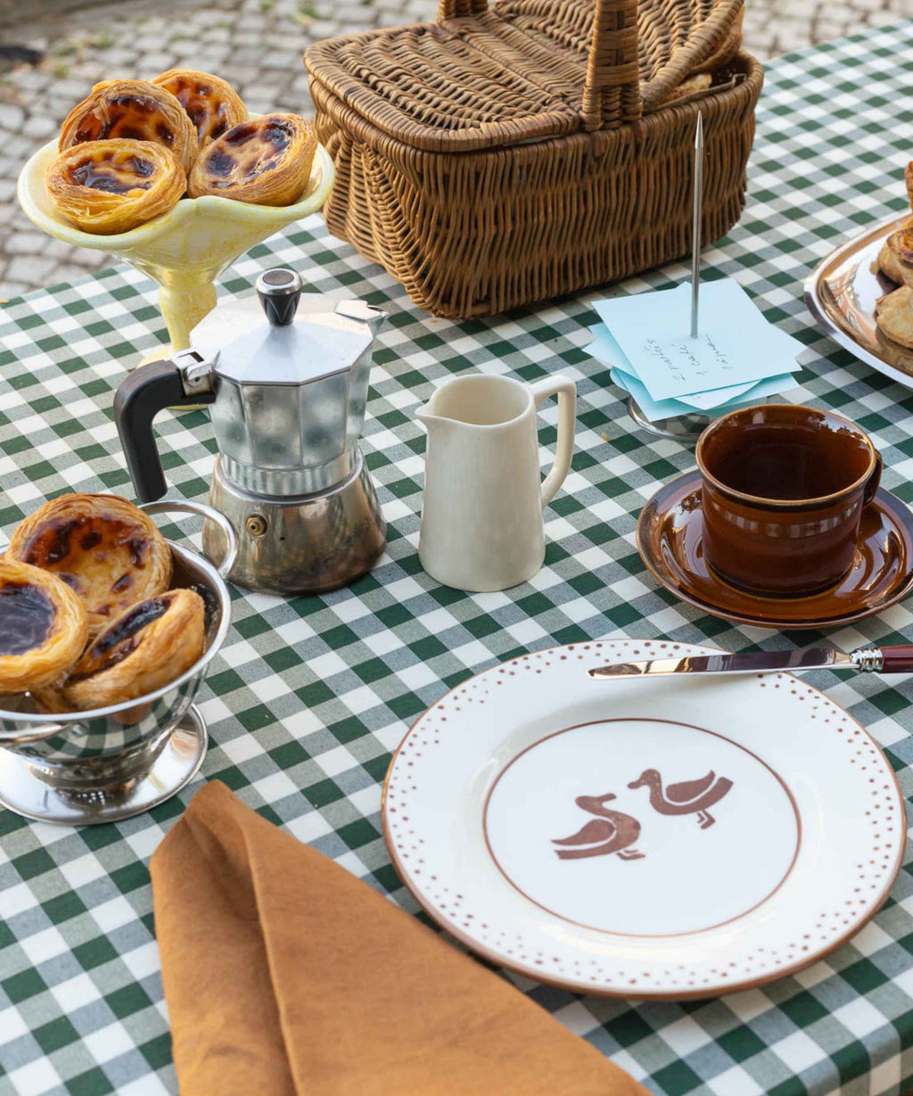 Lot de 4 Assiettes à Dessert Peintes à la Main | Canards