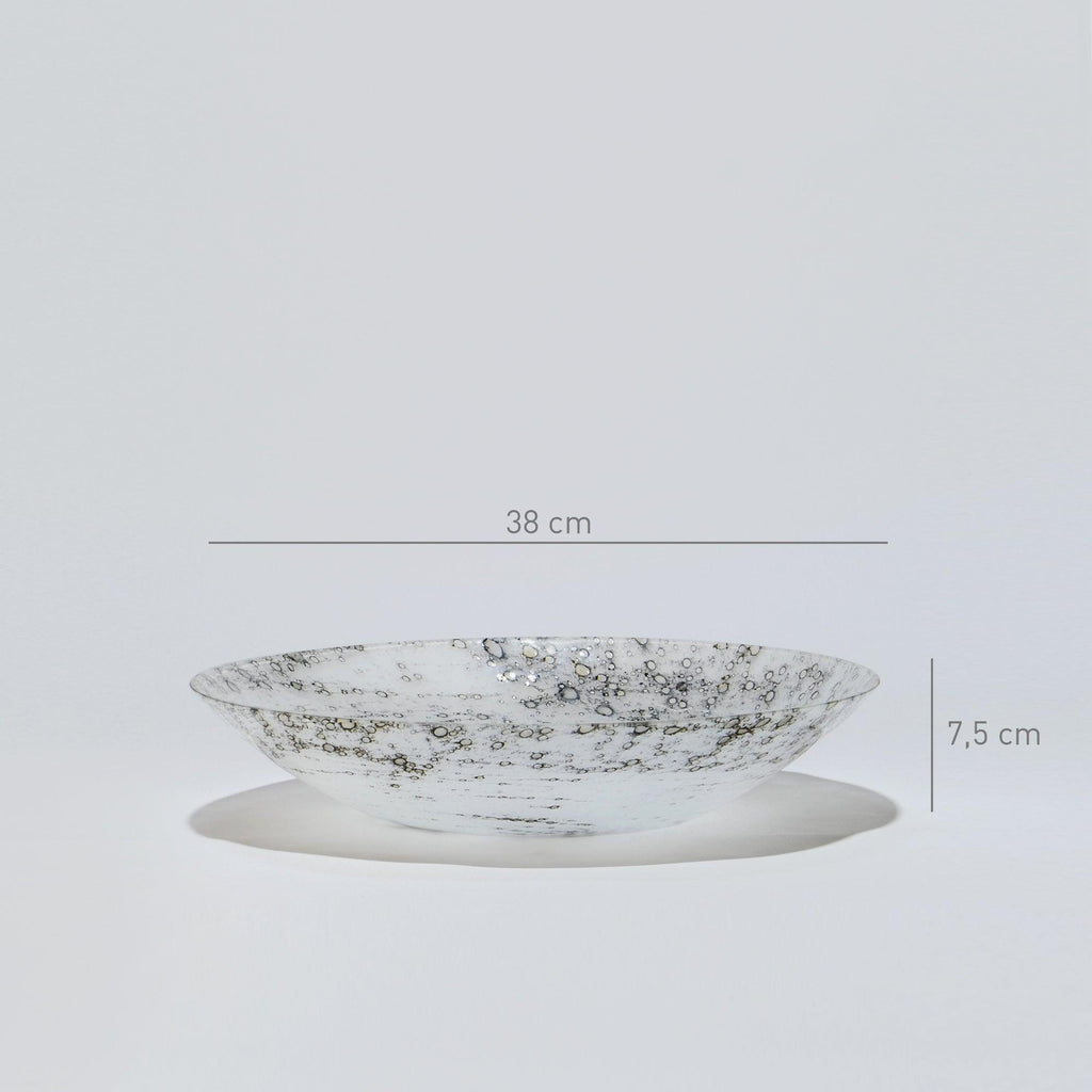 Taça aberta de vidro soprado White Vulkanic (4)
