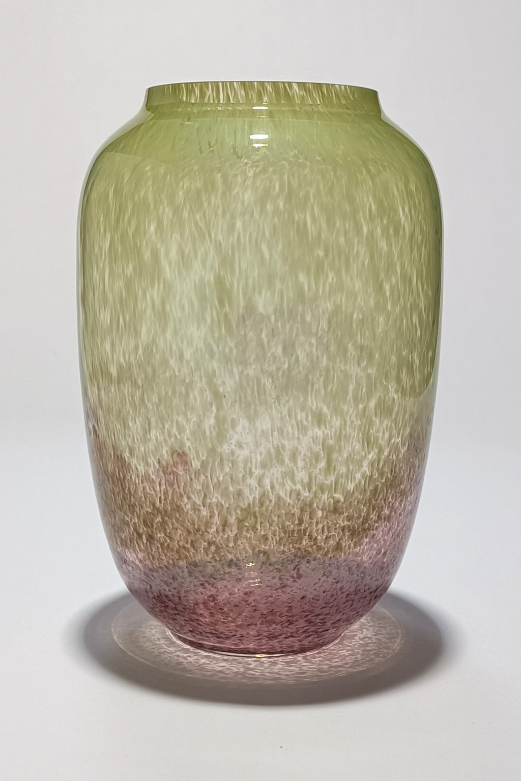 Vaso de Vidro Soprado Efeito Espuma | Verde e Rosa