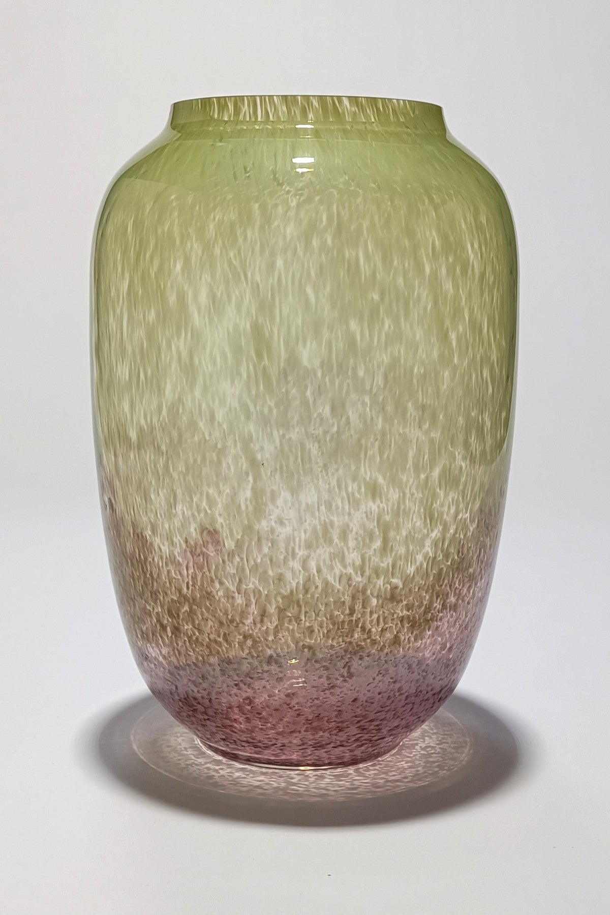 Vaso de Vidro Soprado Efeito Espuma | Verde e Rosa