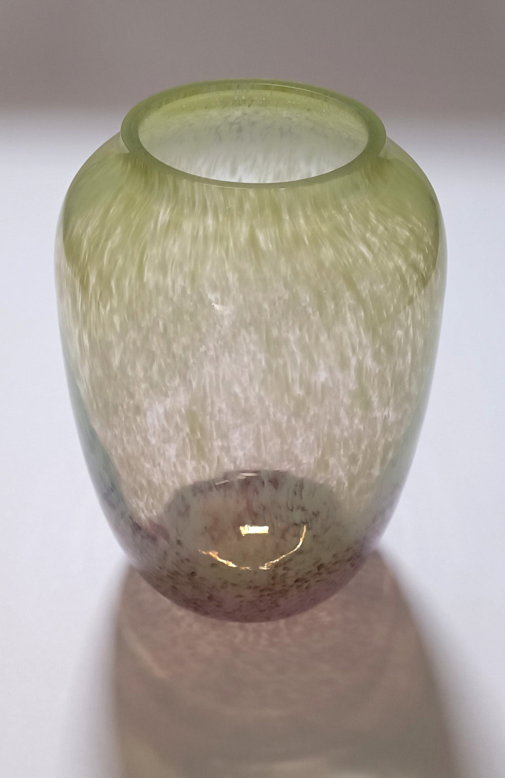 Vaso de Vidro Soprado Efeito Espuma | Verde e Rosa