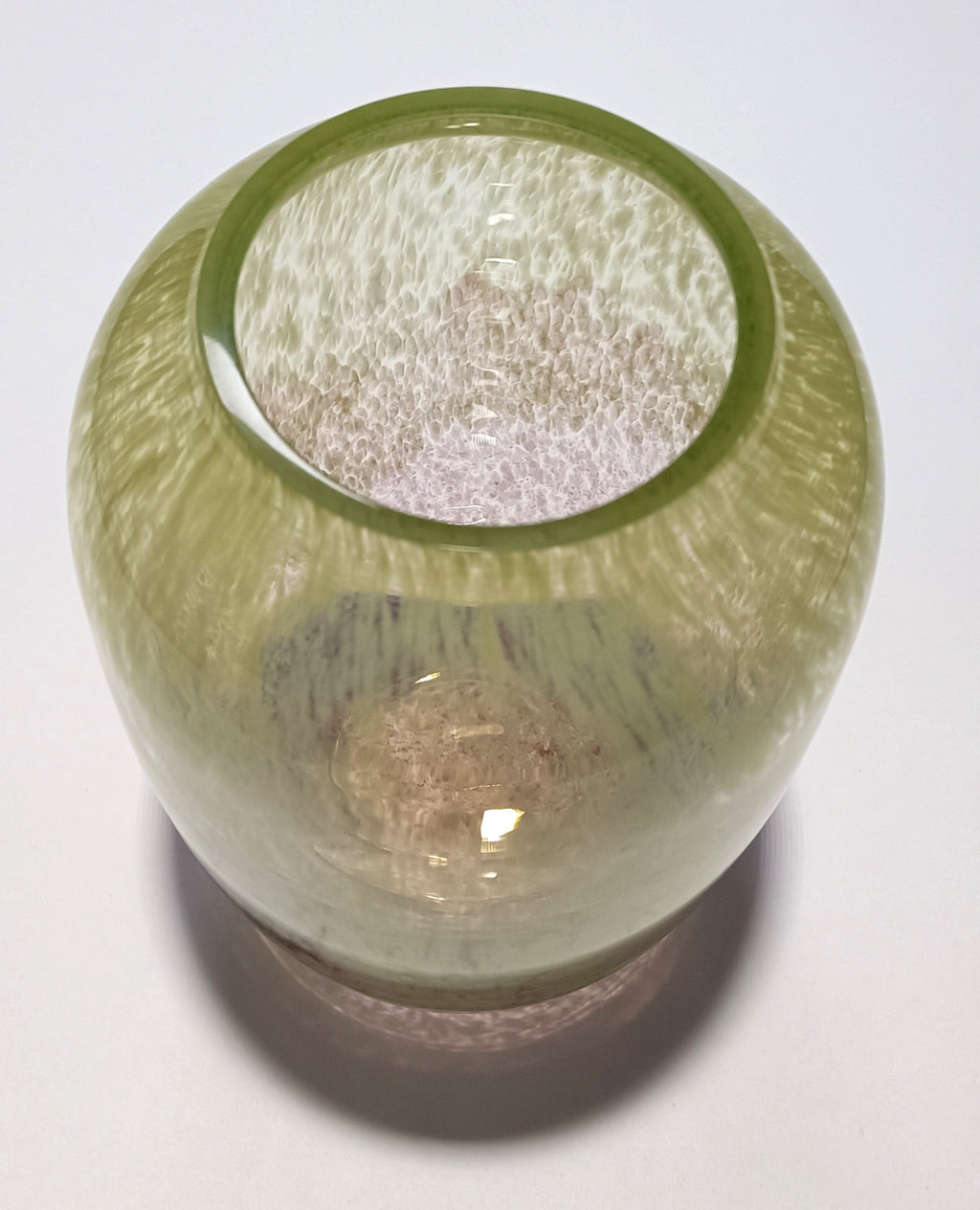 Vaso de Vidro Soprado Efeito Espuma | Verde e Rosa