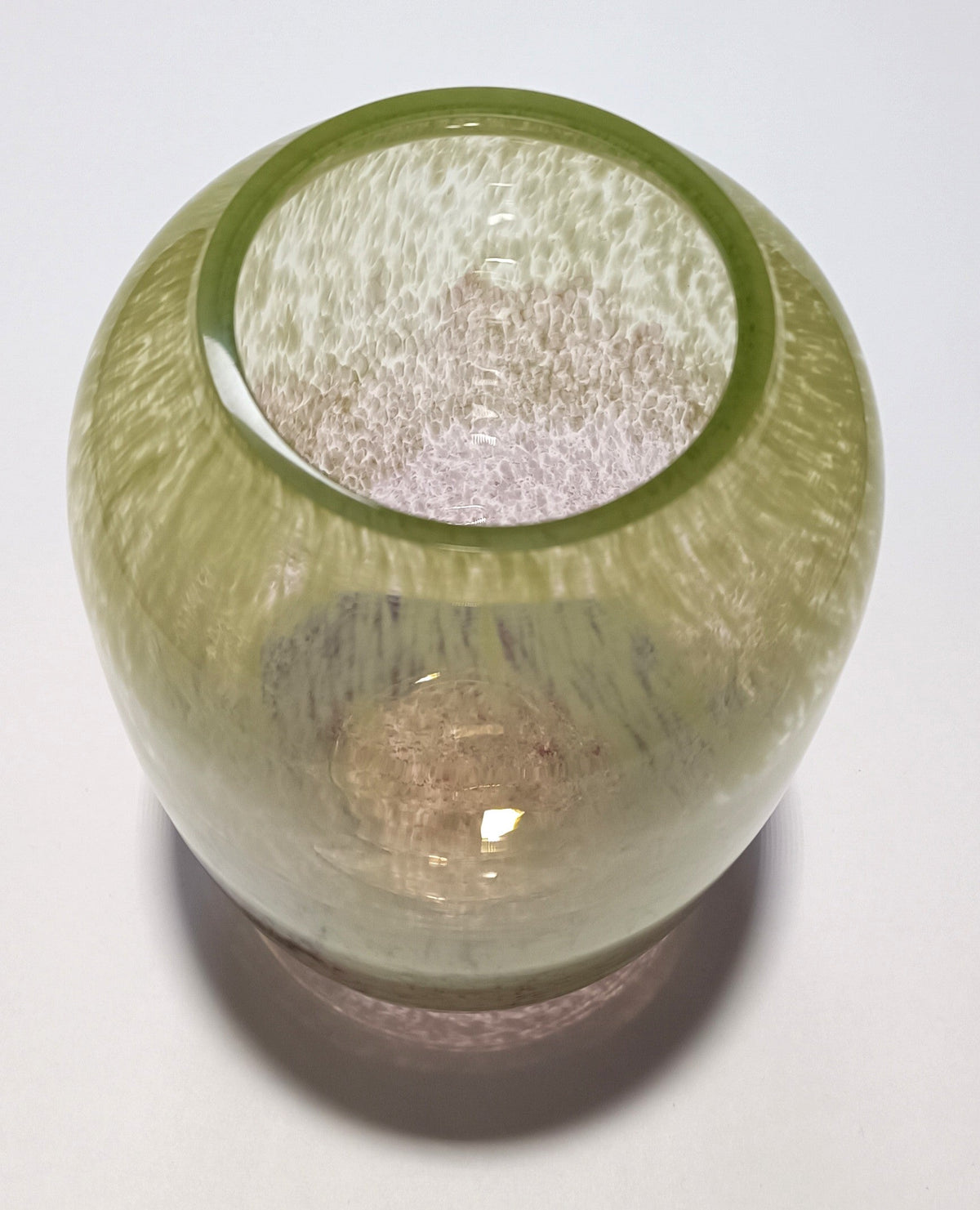 Vaso de Vidro Soprado Efeito Espuma | Verde e Rosa
