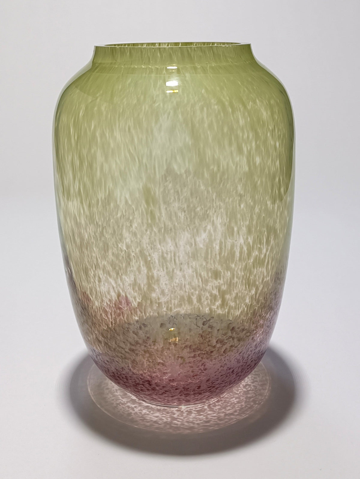Vaso de Vidro Soprado Efeito Espuma | Verde e Rosa