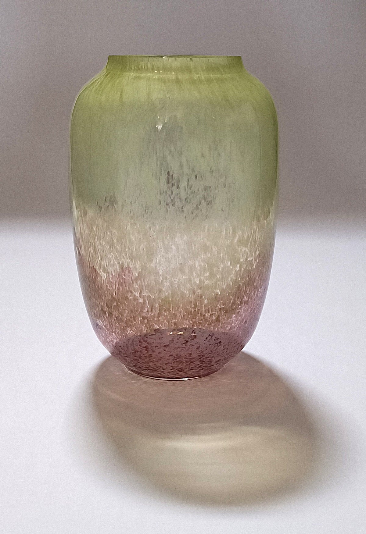 Vaso de Vidro Soprado Efeito Espuma | Verde e Rosa